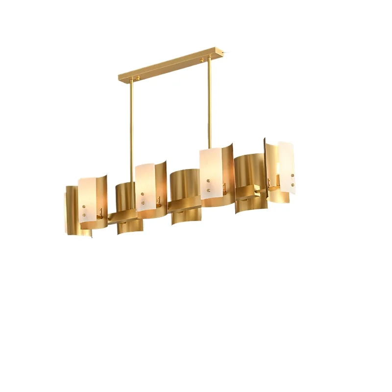 

French light luxury marble brass restaurant light modern study bar chandelier