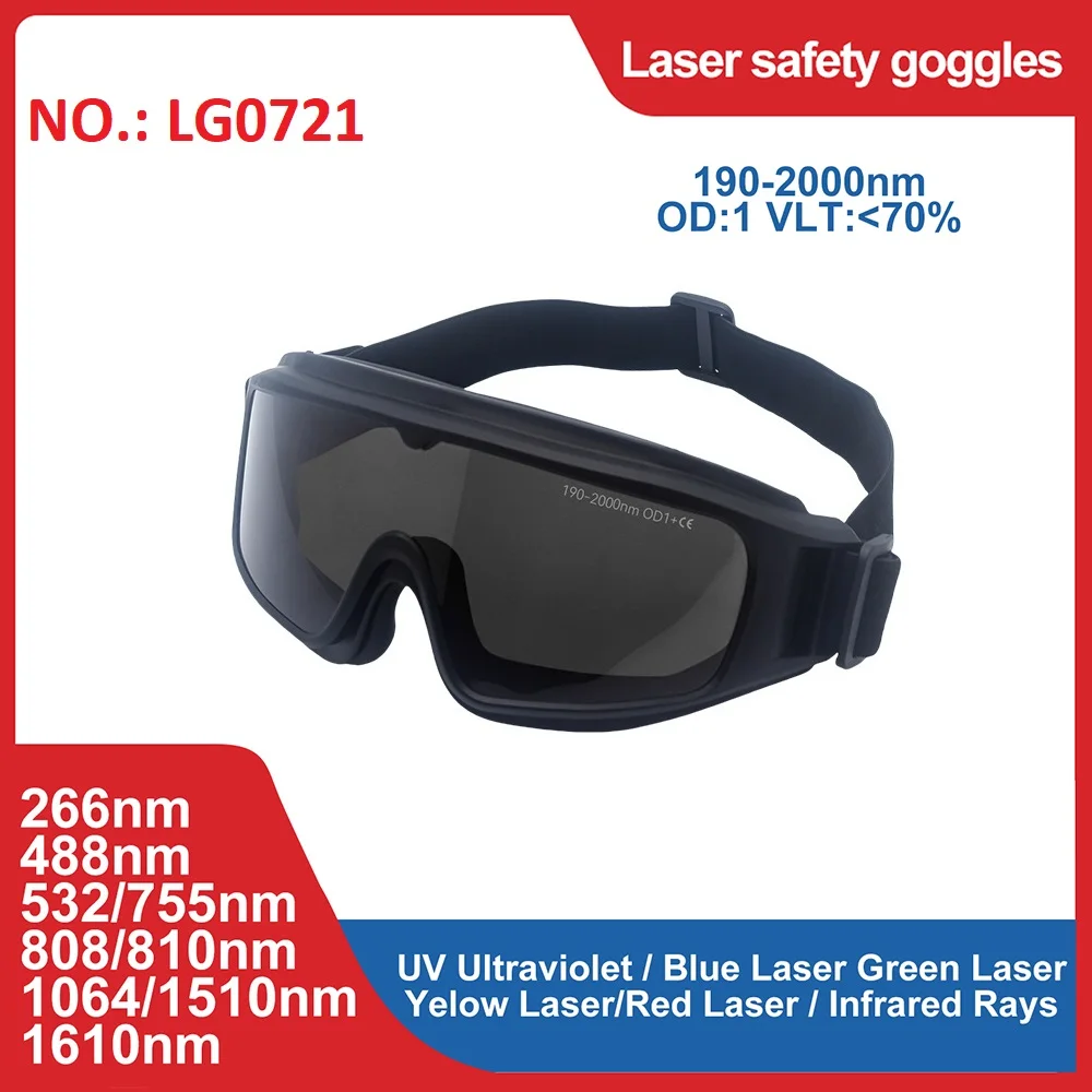 Laser Safety Glasses 190-2000nm Protective Goggles OTG Eyewear for UV IR IPL FPV Lamp Ultraviolet Blue Green Laser Absorption