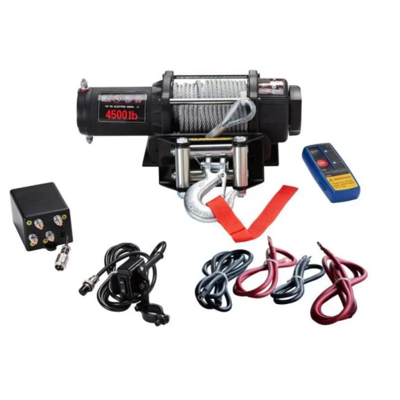 Off Road Electric Winches Fast Speed Steel 4500lbs 2V Stainless Rope Two Ways Control Wireless Remote Universal Car