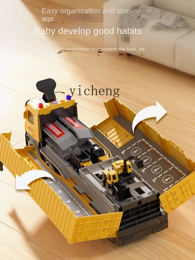 Big Truck Car Children's Toy Car Boy Excavator Lifting Alloy Engineering Set 4 Tower Crane 6 Puzzle 2 Years Old 3