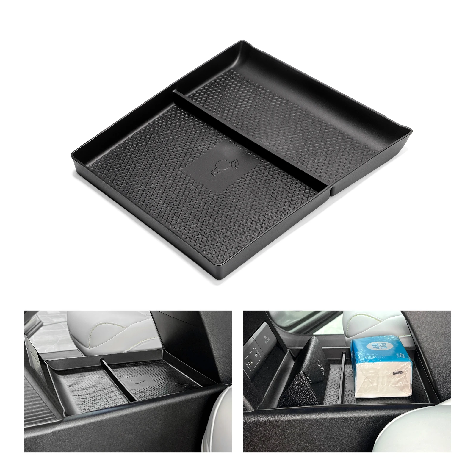 for Xpeng G6 2023 2024 Center Console Storage Box Car Central Lower Layer Tray TPE Organizer Accessories Tidying