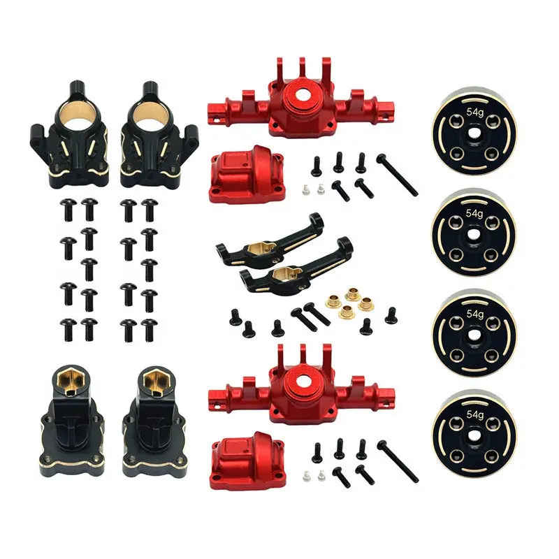 Parts for 1/18 H18P RC Car Metal Upgrade Axle Housings Counterweights Front and Rear Cups C-Seat Toy Car Modification Kit