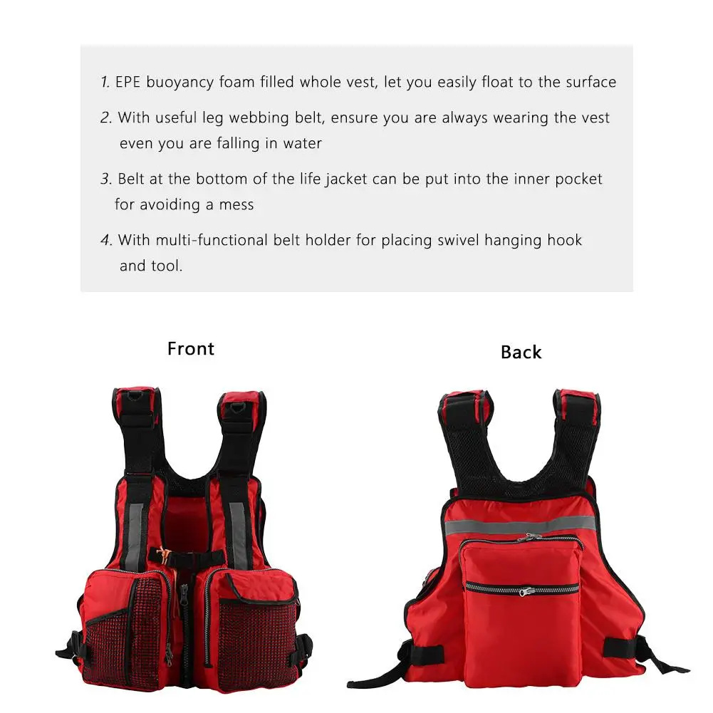 Men's Outdoor Fishing Vest - Breathable Life Jacket for Swimming & Sailing, Floating Survival Utility Waistcoat