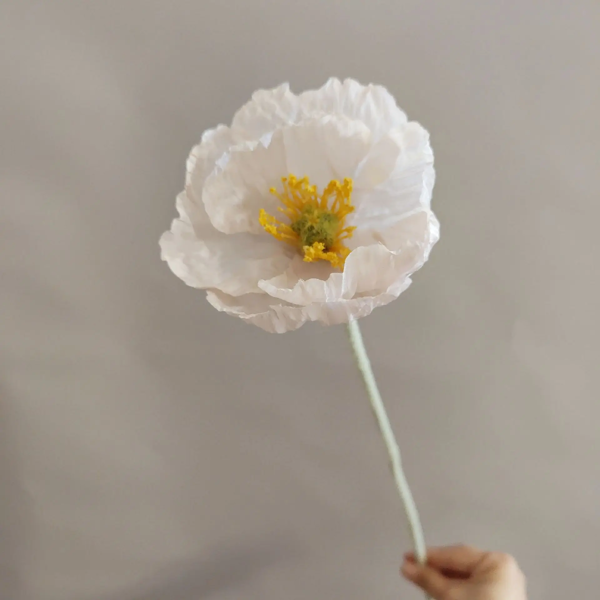 7-teiliges Set Künstliche Mohnblumen aus Flockstoff und Seide für Heimdekoration, Brautstrauß, Hochzeitsdekoration, Partydekoration, Tischdekoration – Detail 10