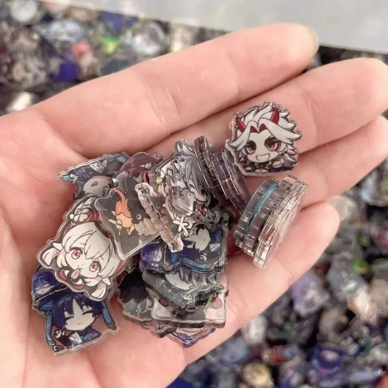 100 Stück zufällige Genshin Impact Acryl Patch DIY Tasche Schmuck Handwerk Zubehör für Schlüsselanhänger Brosche Handyhülle Anime 2 cm Ornament – Detail 4