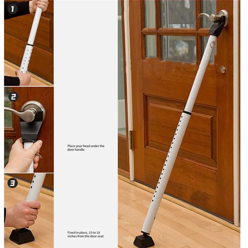 

Door Security Bar And Sliding Patio Bar, Heavy Duty Stop Adjustable Jammer, Adjustable Telescopic Door Bar