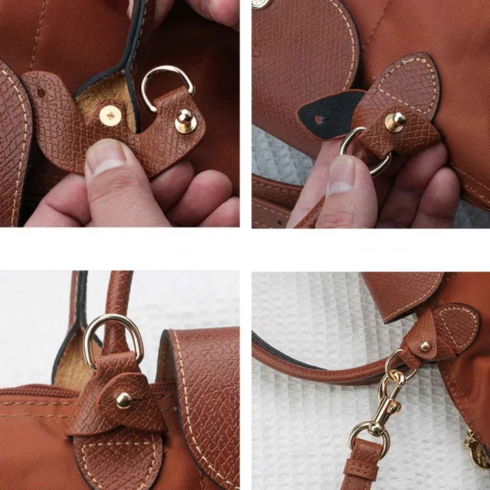 2024 New Transformation Accessories For Longchamp Bag Straps Punch-free Short Handle Leather Shoulder Strap Crossbody Bags