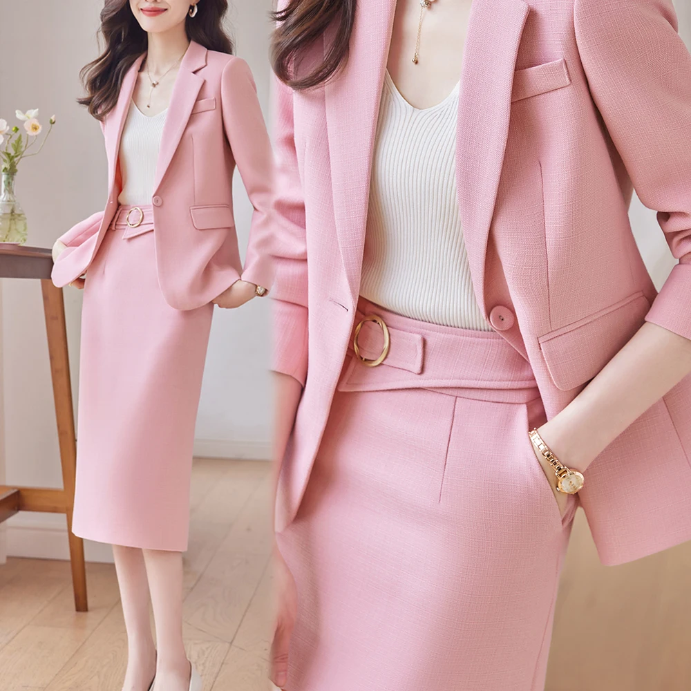 Winter Formal Outfits for Women, Blazer and Skirts Suit, High End Fabric Quality Office Uniform ,Jacket and Skirts 2-Piece Set