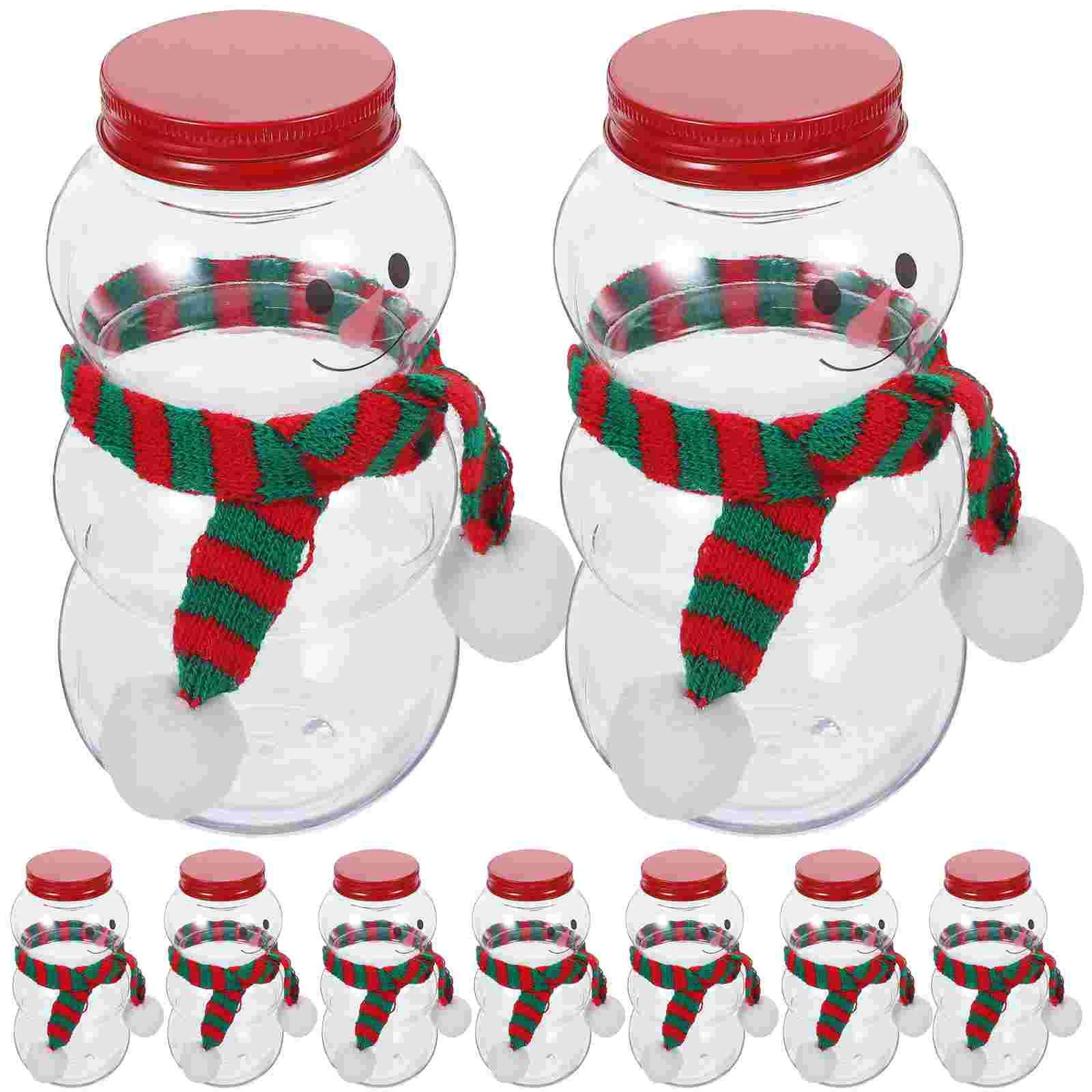 10 Sets Christmas Bottle Refillable Bottles Juice Container Gift Empty Milk Wrapping The Pet with Caps Tea Scarf Wrapped