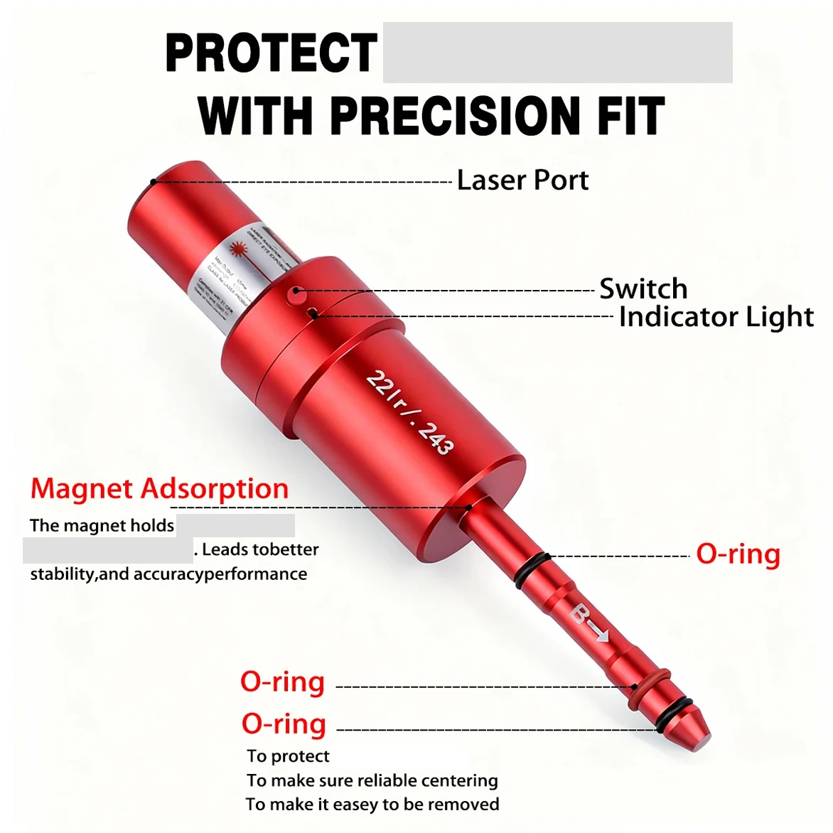 22LR 9mm 38SPL 12GA .243 7mm 6.5mm .223Rem Training Laser Bore Sight Voice Controlled Dual-purpose for Training and Calibration