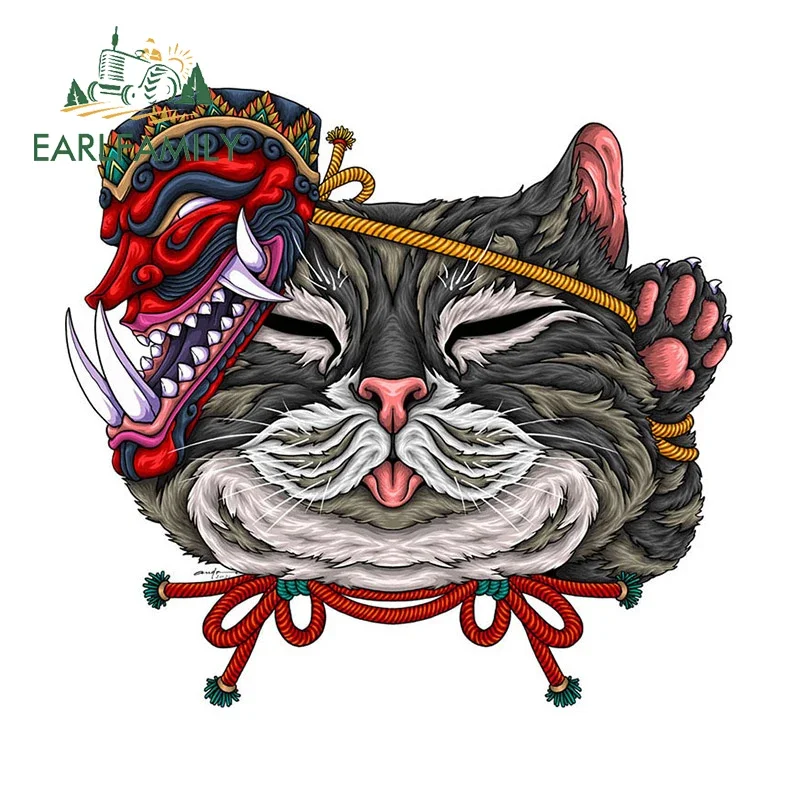 EARLFAMILY 13cm X 12.2cm Cat Fashionable Car Stickers Skateboard Motorcycle Scratch Resistant Funny Decal VAN Car Door Protector