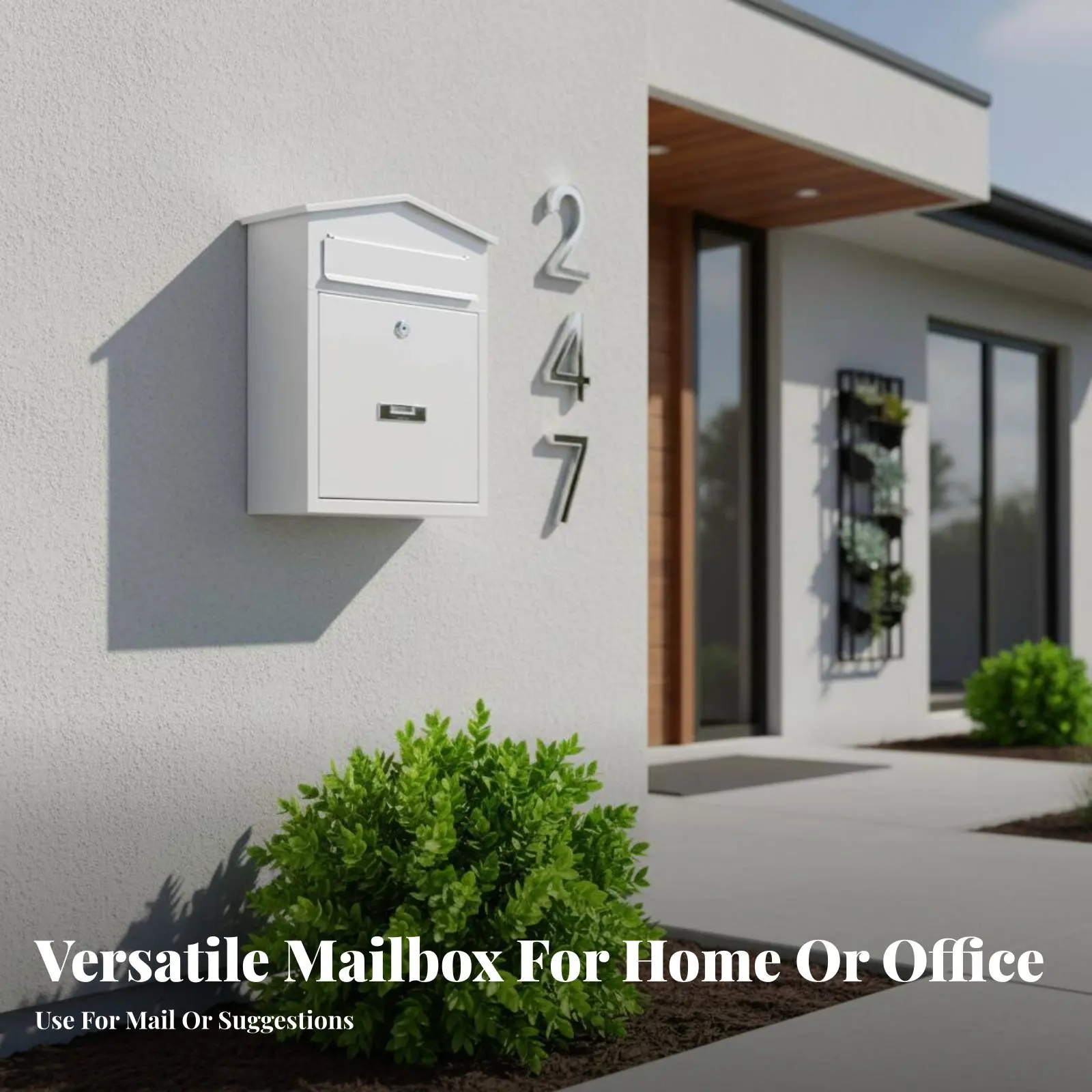 Wall Mount Mailbox Weather Resistant Locking Security Mailbox Outdoor Letterbox Weatherproof Locking Post Box Easy Installation