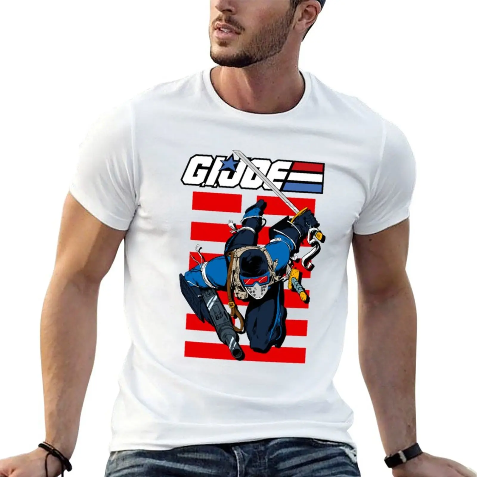 Camiseta Snake Eyes-Gi Joe para hombre, camiseta esencial de algodón pesado, camiseta gráfica para hombre