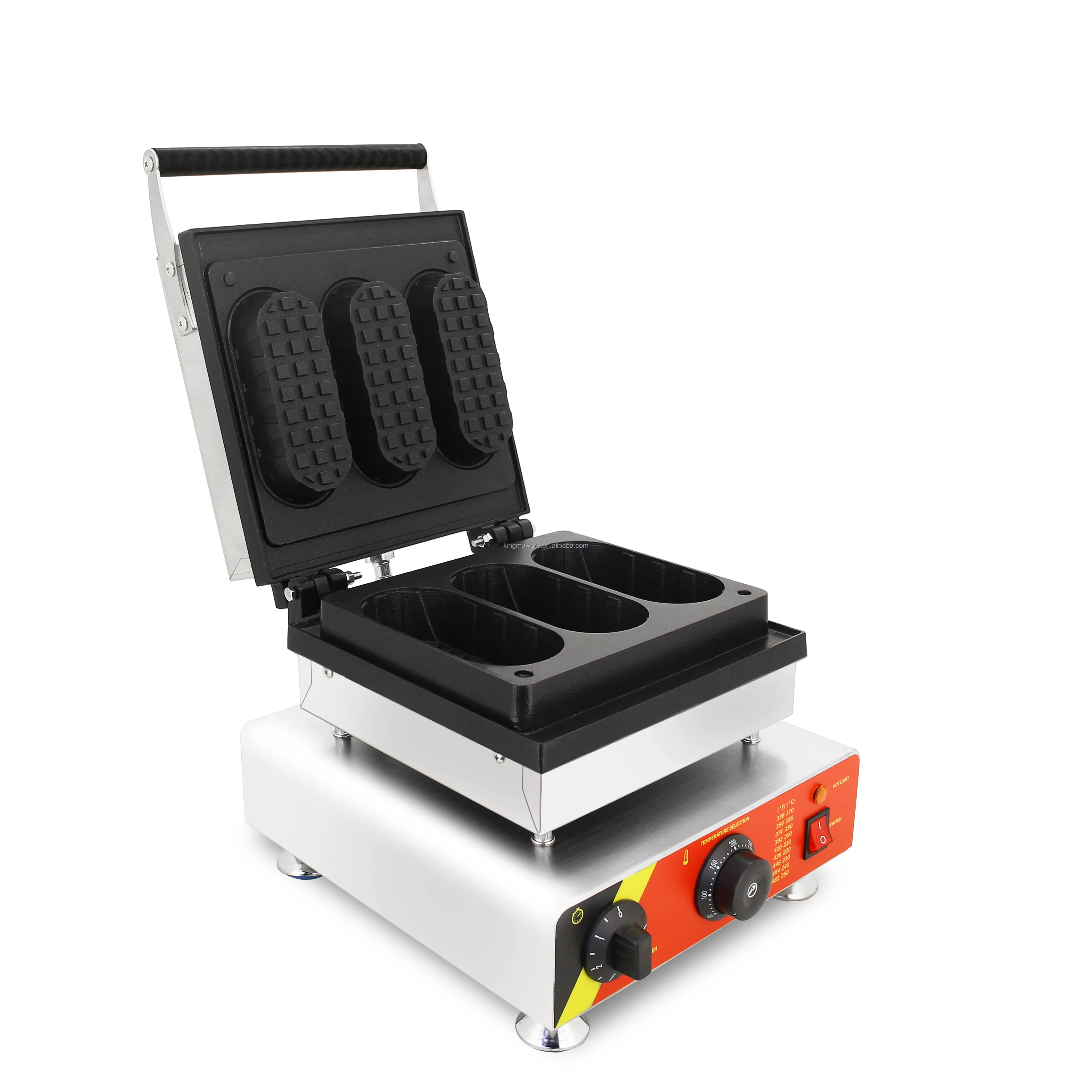 

Newest Street Food Commercial Electric 3pcs Waffle Making Machine Bread Maker