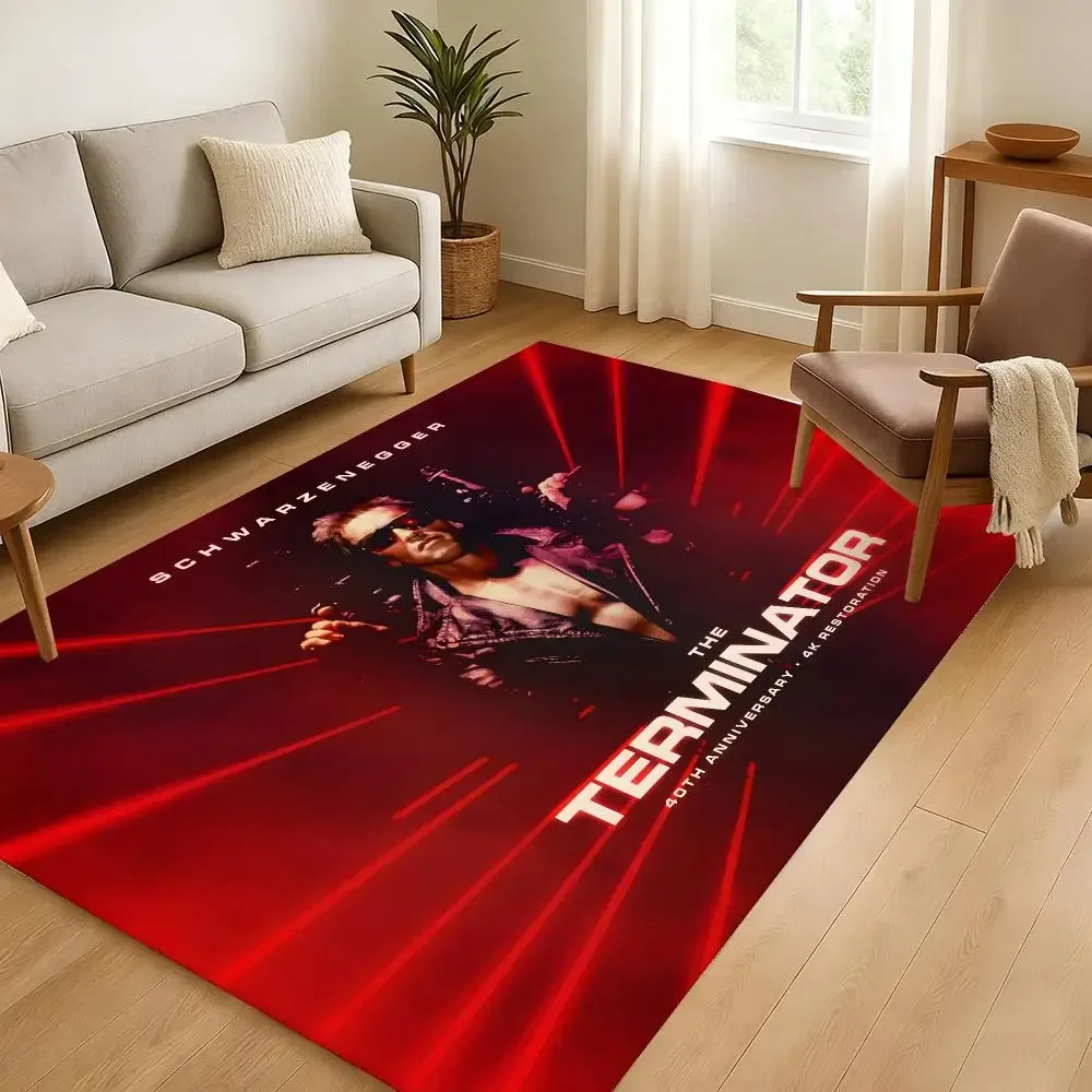 80s Movie TV The Terminator Creative Absorbent Non-Slip Floor Mat Flannel Rug Bedroom Living Room Door Mat Home Decor