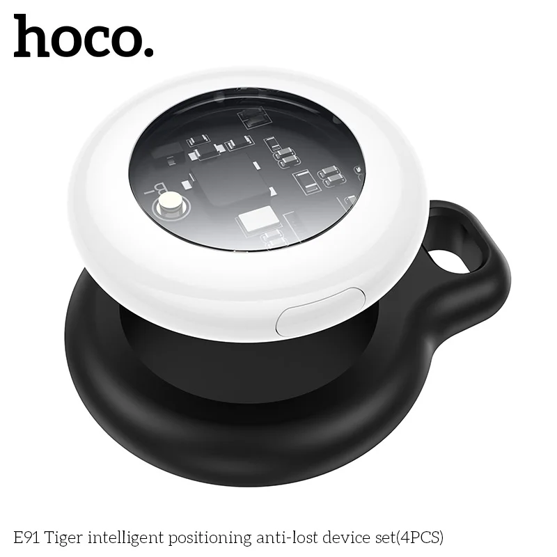 HOCO Tracker Anti-smarrimento 4 Pezzi per Apple AirTag, Compatibile con IOS Find My, Localizzatore GPS Bluetooth per Bagagli e Chiavi con Custodia