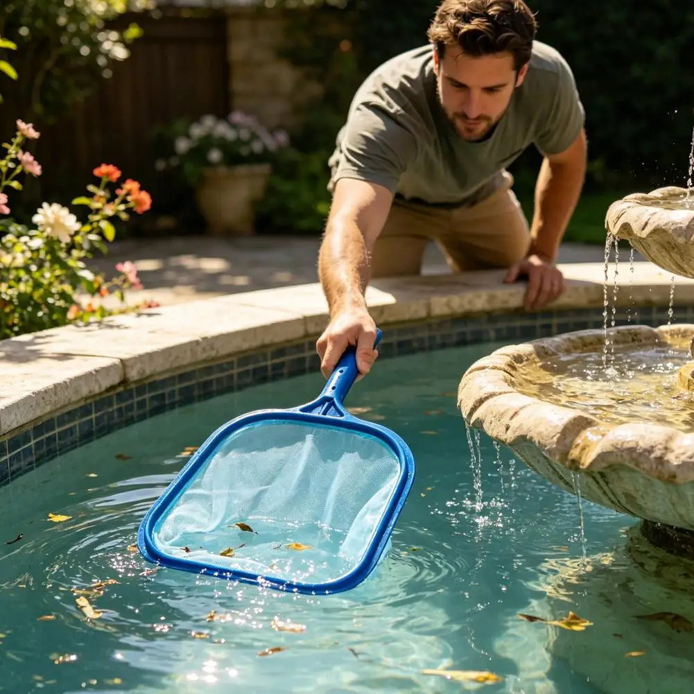 Pool Skimmer Water Cleaning Scoop Mesh Portable Pond Skimmer Net For Fountain Spa Swimming Tub Backyard Garden Patio