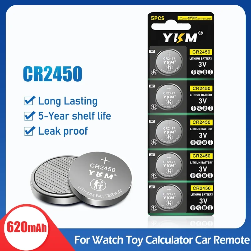 5-10PCS CR2430 3V Lithium Battery DL2430 BR2430 CR 2430 Button Coin Cell Batteries for Watch LED Light Car Key Fob Remote Toy