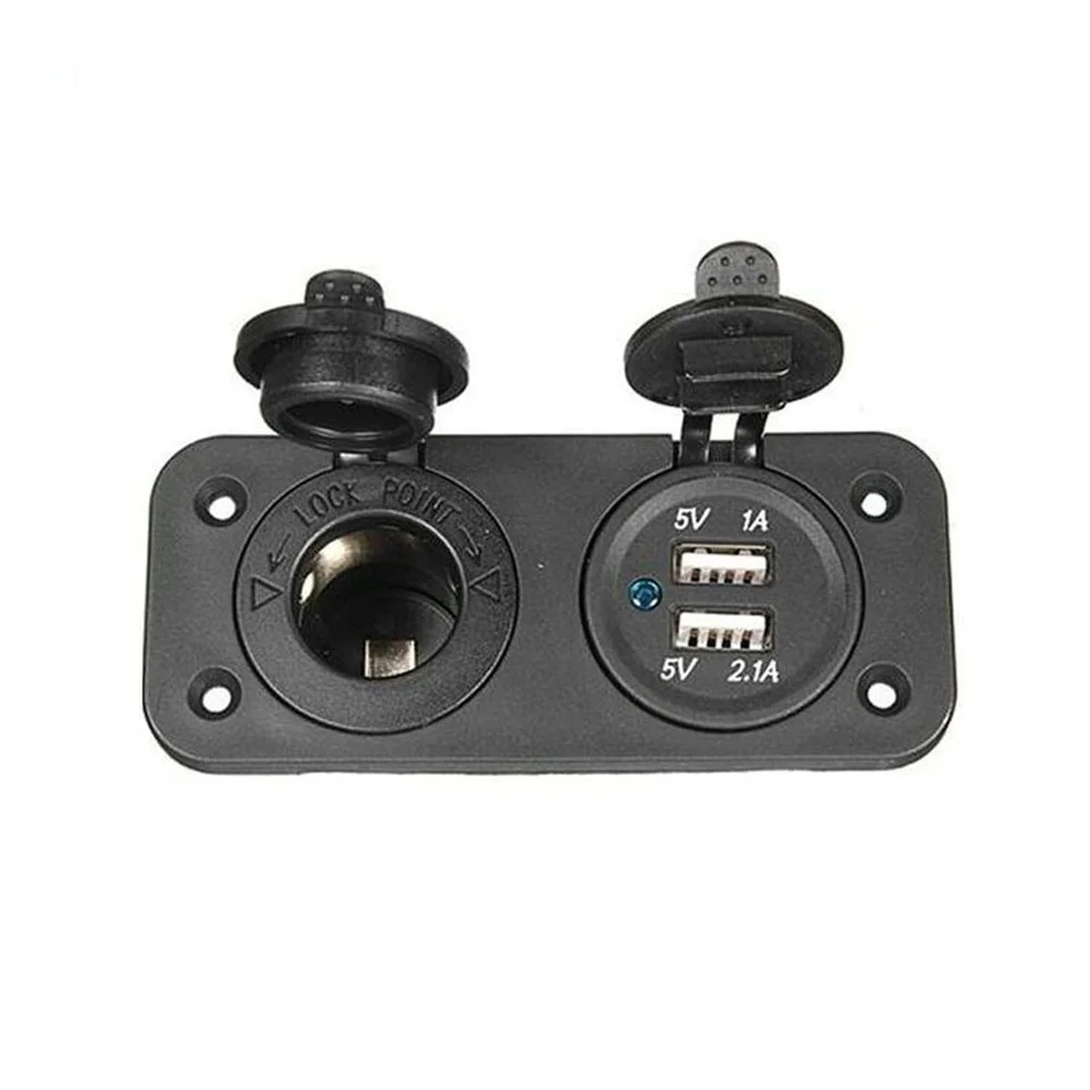 Waterproof 12V Dual USB Charging Socket for Onboard Power in Cars Motorcycles Recreational Vehicles and Marine Use