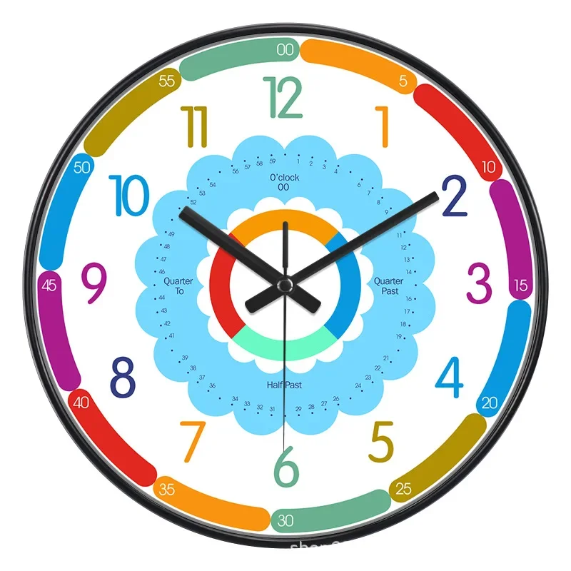 Early Childhood Education Children's Learning Wall Clock Cartoon Clock Children's Room Decoration Gift Classroom Wall Clock