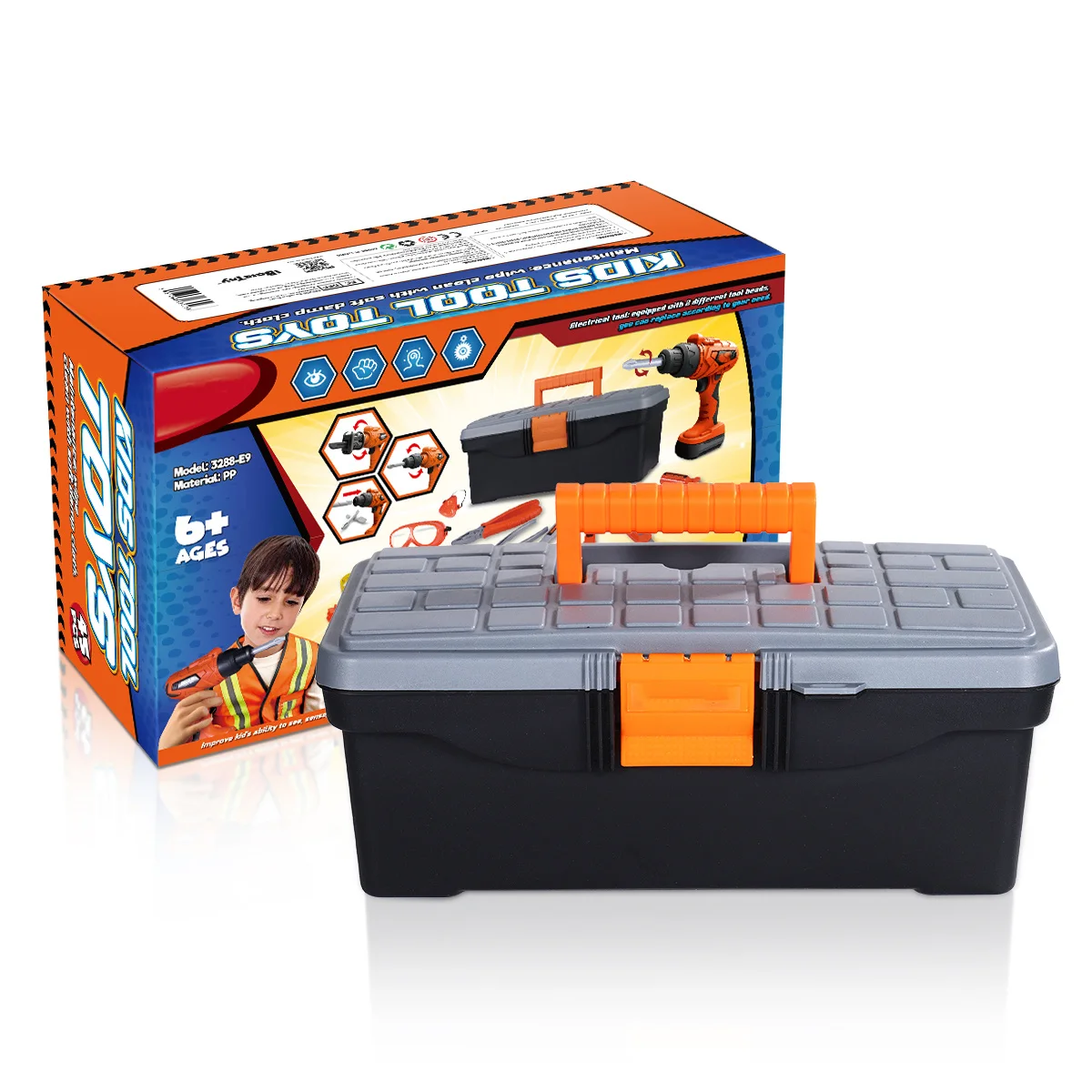 45-teiliges Kinder-Werkzeugset, Rollenspiel-Reparatur-Set, pädagogisches Lernen, Rollenspiel für Kinder, Jungen, Entwicklung der Hand-Auge-Koordination