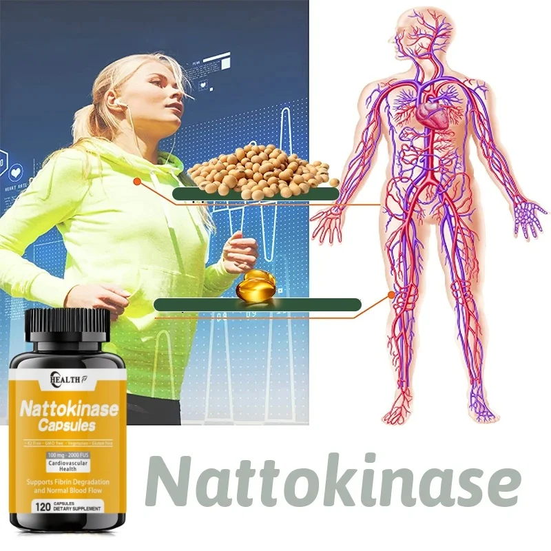 Nattokinase-Ergänzung 2000 Fu-Portionen, 120 Kapseln (aus Natto, Japan) System enzym