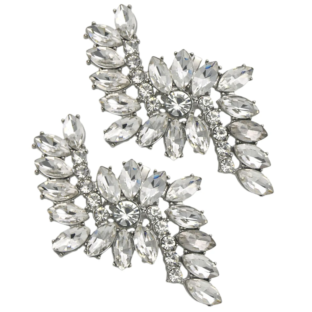 

White Crystal Bridal Heels Wedding Accessories Clip Buckle Bride Shoe Decorative Shoes Crystal Applique Shoe Clips Jewelry