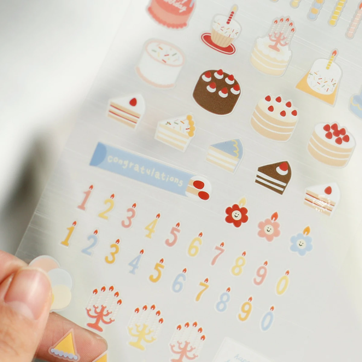 Korean Import Brand Suatelier Kawaii Birthday Cakes Candles Stickers Scrapbooking Diy Diary Stationery Sticker Cute