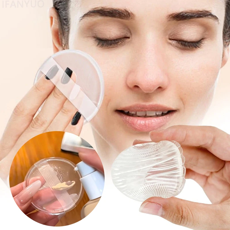 Soft Silicone Gel Powder Puff Sponge for Cosmetic Face Foundation BB Cream Transparent No Powder Eating Powder Puff Makeup Tools