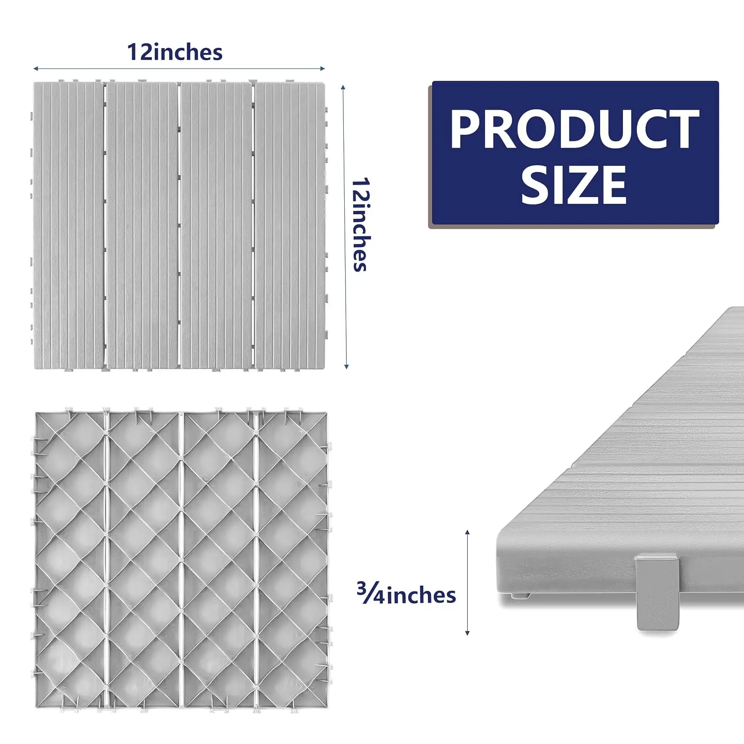 36 PCS Plastic Interlocking Deck Tiles - 12