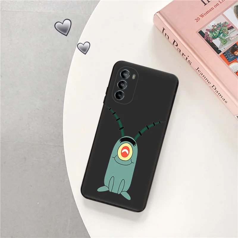 Soft Silicone Phone Case For Moto Edge 30 40 20 G9 G73 G53 G72 G52 G32 G22 G71 G60 G51 G50 Cute SpongeBobes Matte Protect Cover