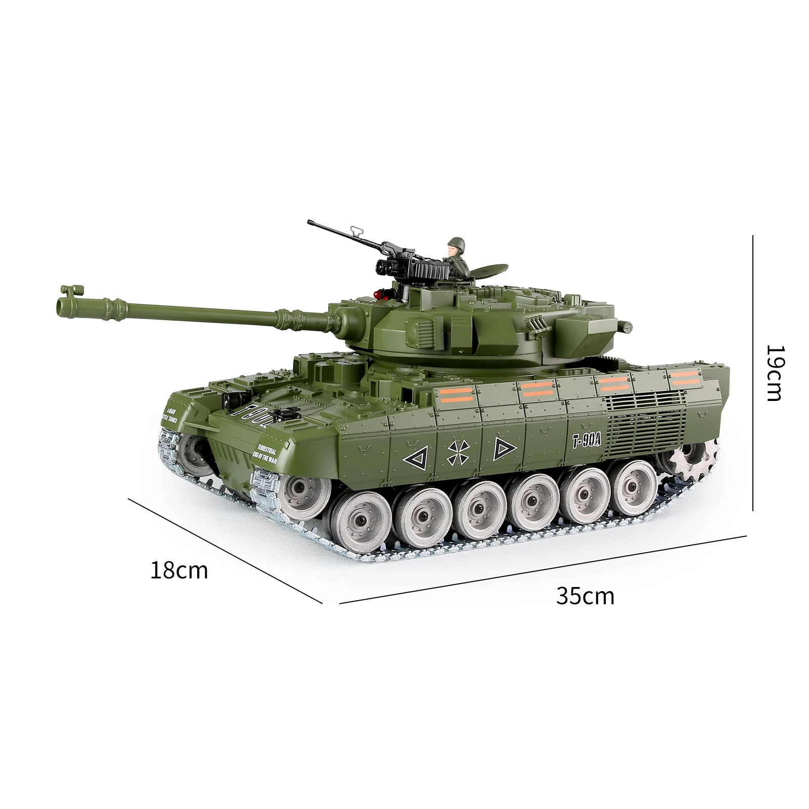 Coolbank WW2 1:18รถถัง RC รถถังทหาร T90A รัสเซียพร้อมป้อมปืนหมุนเสียงสำหรับเด็กผู้ชายของเล่นทหารคริสต์มาส