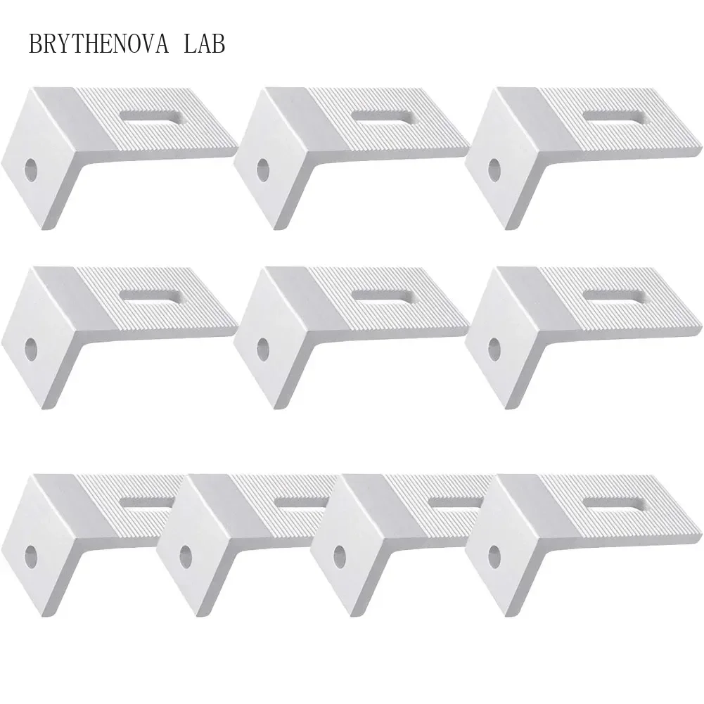 10pcs Solar Panel Mounting Brackets Flat Roof Mount Kit Photovoltaic 90 Degree L Solar Bracket System Installation Accessories