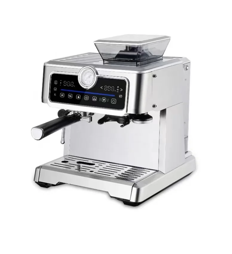 Professional 1350W Espresso Coffee Machine 20bar Italian Pump Coffee Maker Transparent Water Tank Electric Stainless Steel 220V