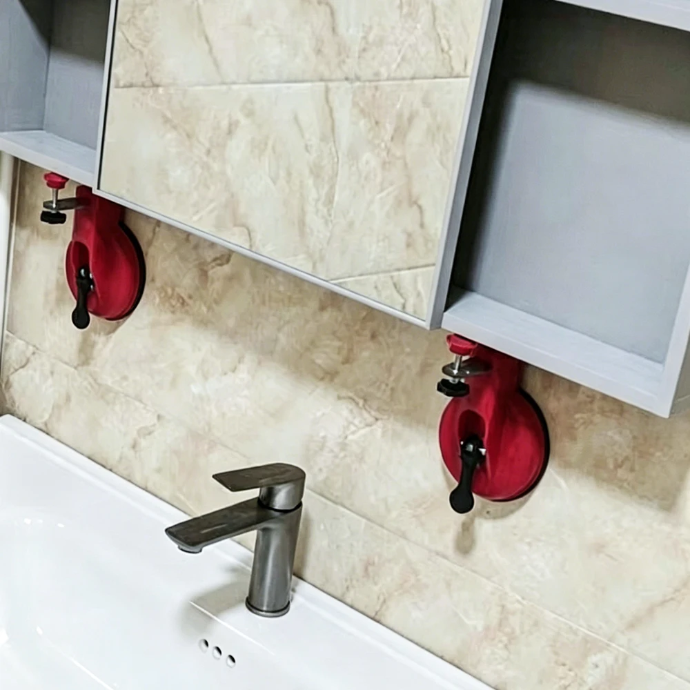 Laser Level Suction Cup Wall Mount, No Drilling Adjustable Support Bracket for Smooth Tile and Glass Surfaces