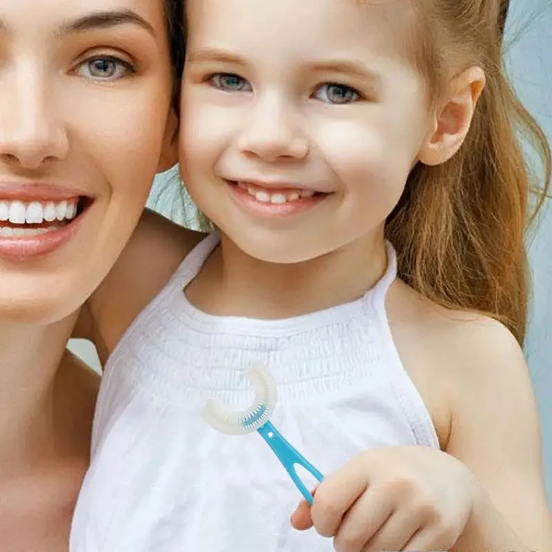 1/2/3/4pcs Kids Toothbrush Soft Silicone U Shape Manual Child Teeth Cleaning Brush 360 For Toddler Boys Girls