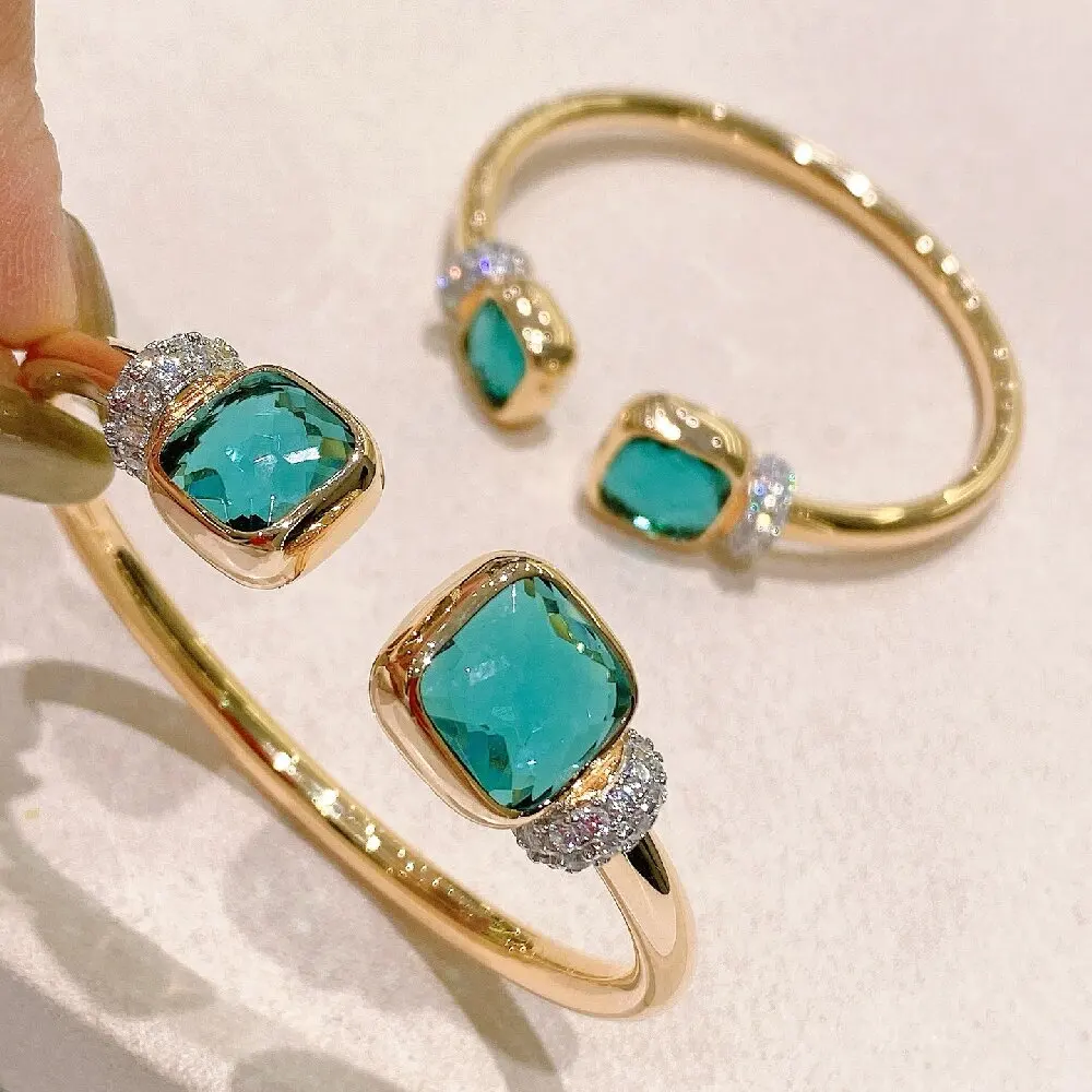 

KQDANCE браслет из стерлингового серебра 925 пробы с квадратными цирконами и бриллиантами для женщин, браслет-манжета, изысканные ювелирные изделия