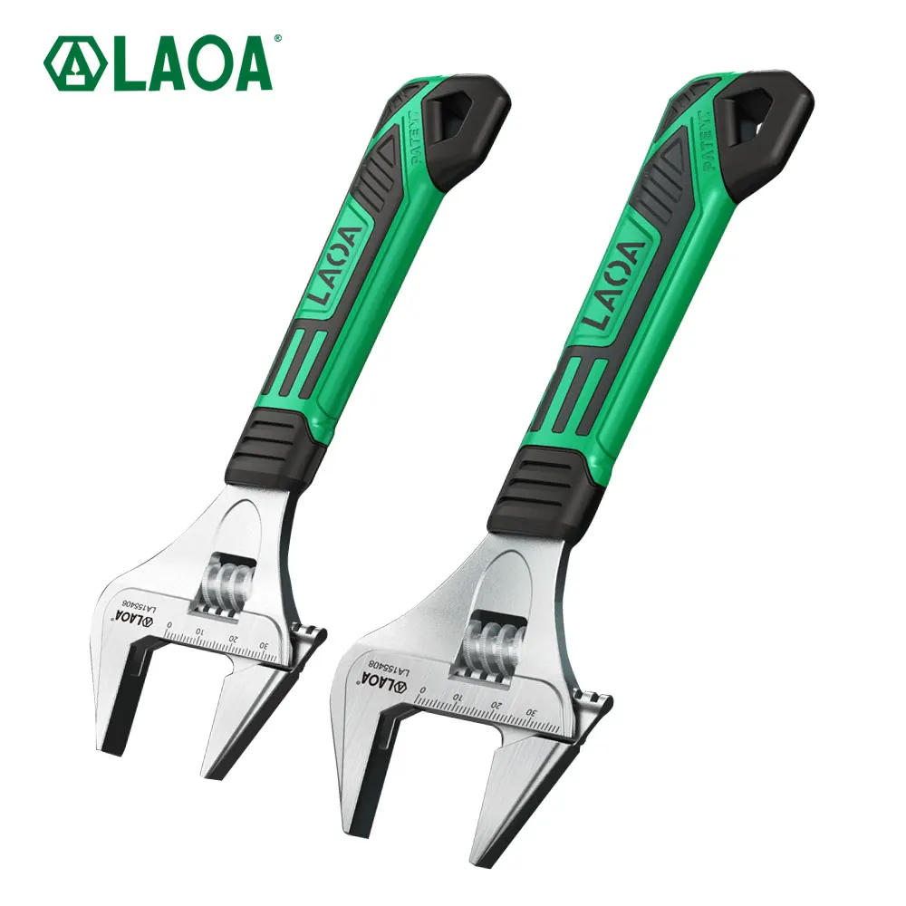 LAOA Short Handle Wrench Light Weight Adjustable Thin Pointed Tip Large Opening Spanner 6\