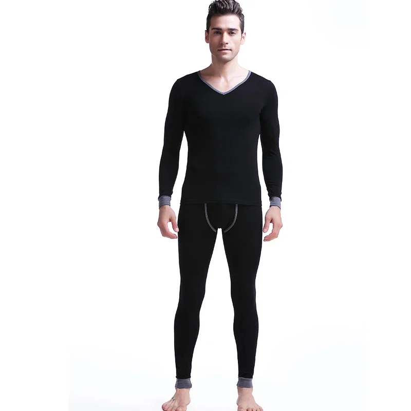 Element men thin cotton V-neck slim fit comfortable base coat long Johns basic thermal underwear set