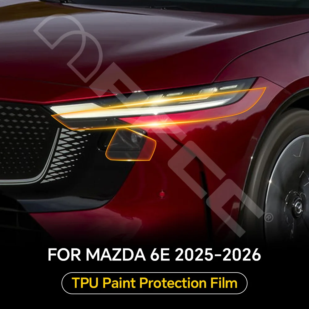 Car Headlight Film For Mazda 6E 2025 2026 Rearview A B Pillars Taillight TPU Paint Protection Pre-cut PPF Anti-Scratch Clear Bra