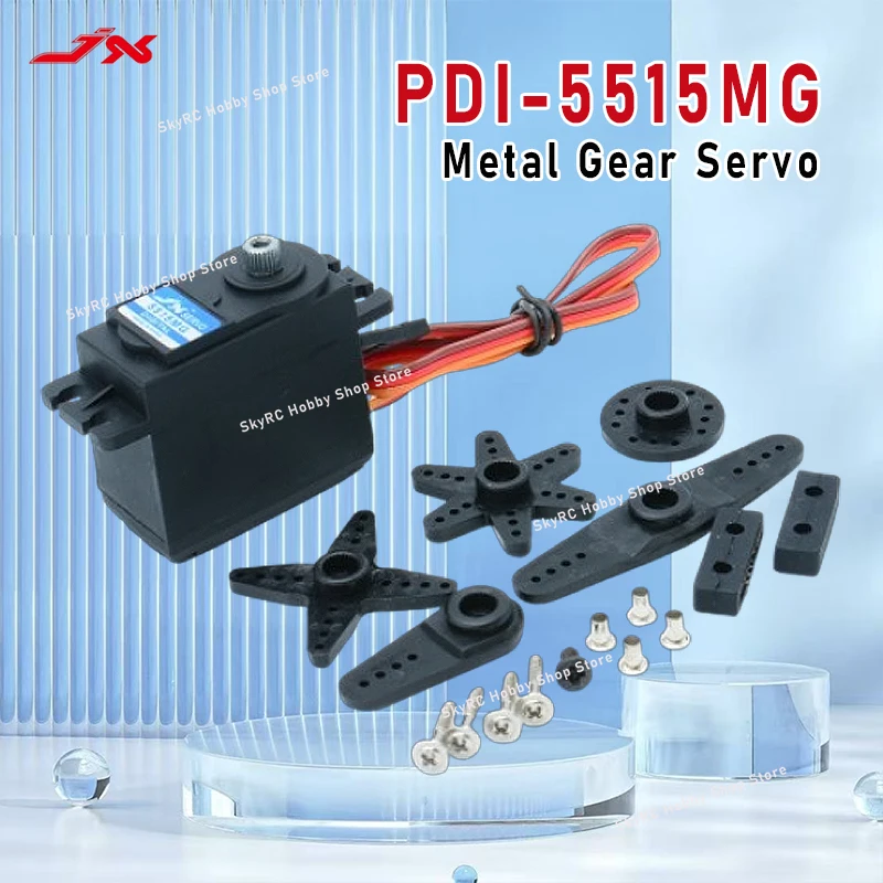 

JX Servo PDI-5515MG 15 кг Высокоточный рулевой механизм с металлической шестерней Стандартный цифровой сервопривод для 1:8/1:10 RC автомобильные детали самолета