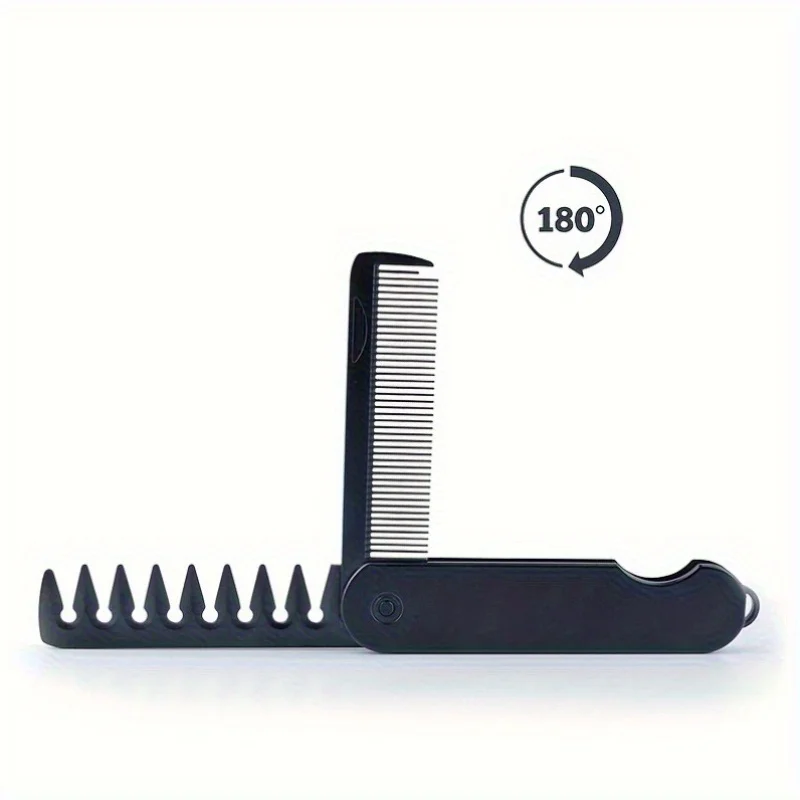 Multifuncional Portable Folding Pocket Combs Wide Tooth Oil Head Comb Beard Combing Barber Hair Clipper Comb Hair Styling Tools view 5