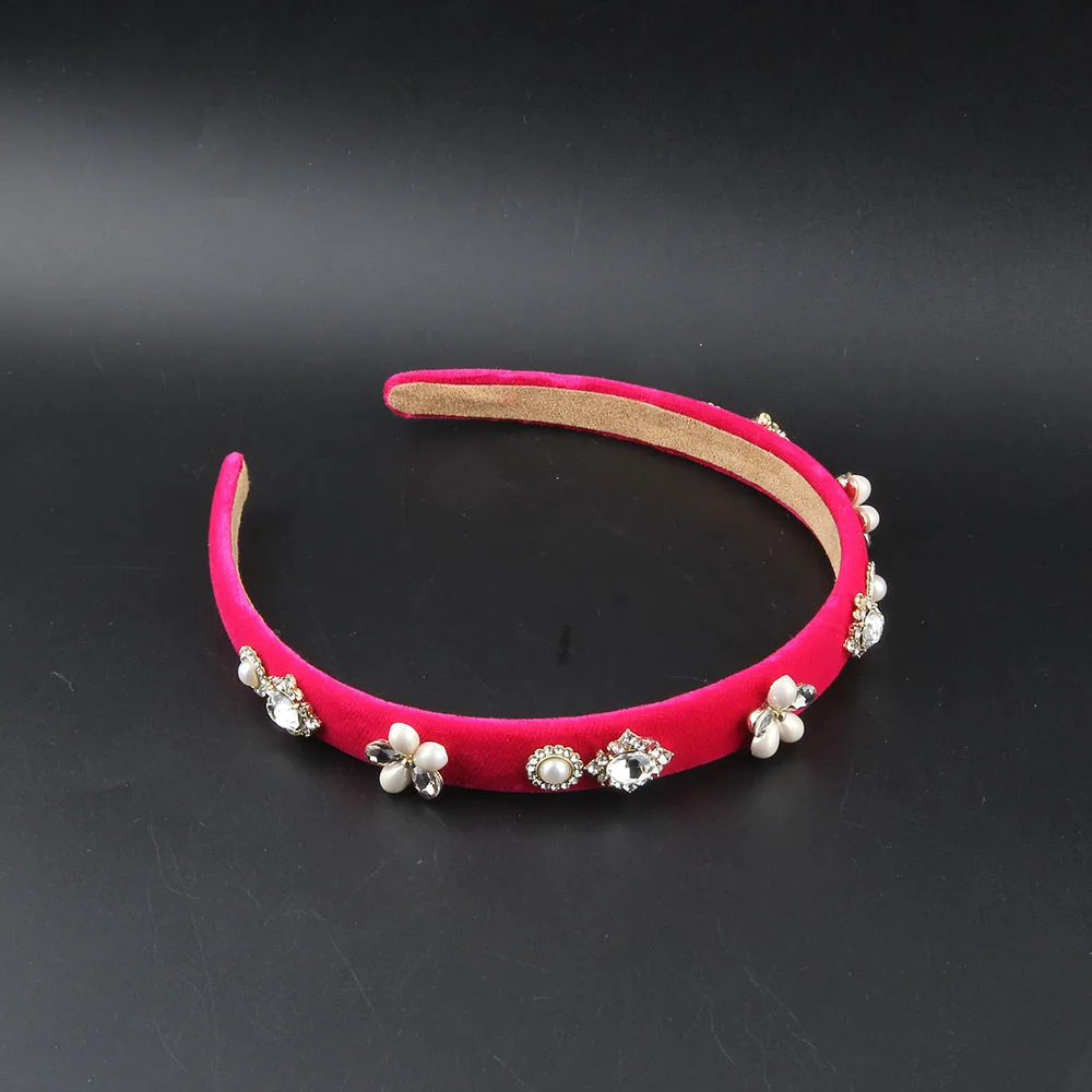 Colorful  Narrow Vintage Rhinestone Hair Accessory Wedding Colored Hairband Headband Adult Hair Accessories Hair Jewley 515