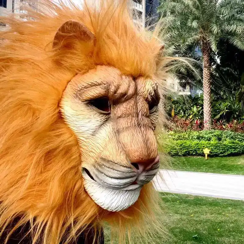 جديد أفخم الأسد قناع هالوين اللاتكس الحيوان سماعة تأثيري الكرة عيد الحب مضحك الدعامة