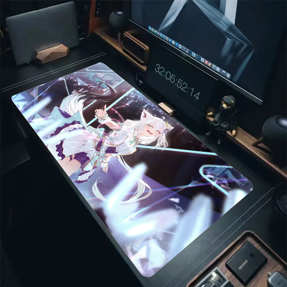 S-Shirakami Fubuki Floor Mat Mouse Mat Desk Mat With Pad Gaming Accessories Prime Gaming XXL Keyboard Pad Padding Mat