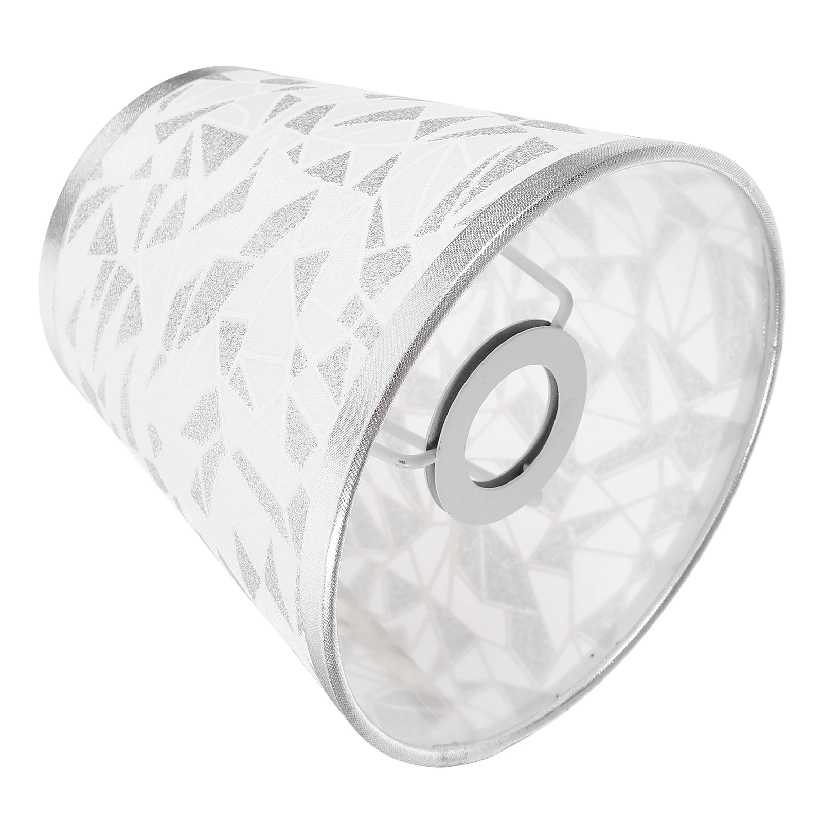 

Elegant Fabric Wall Lamp Shade Silver Diamond Pattern Soft Lighting for Bedroom Living Room Lampshade Replacement E14 Pendant