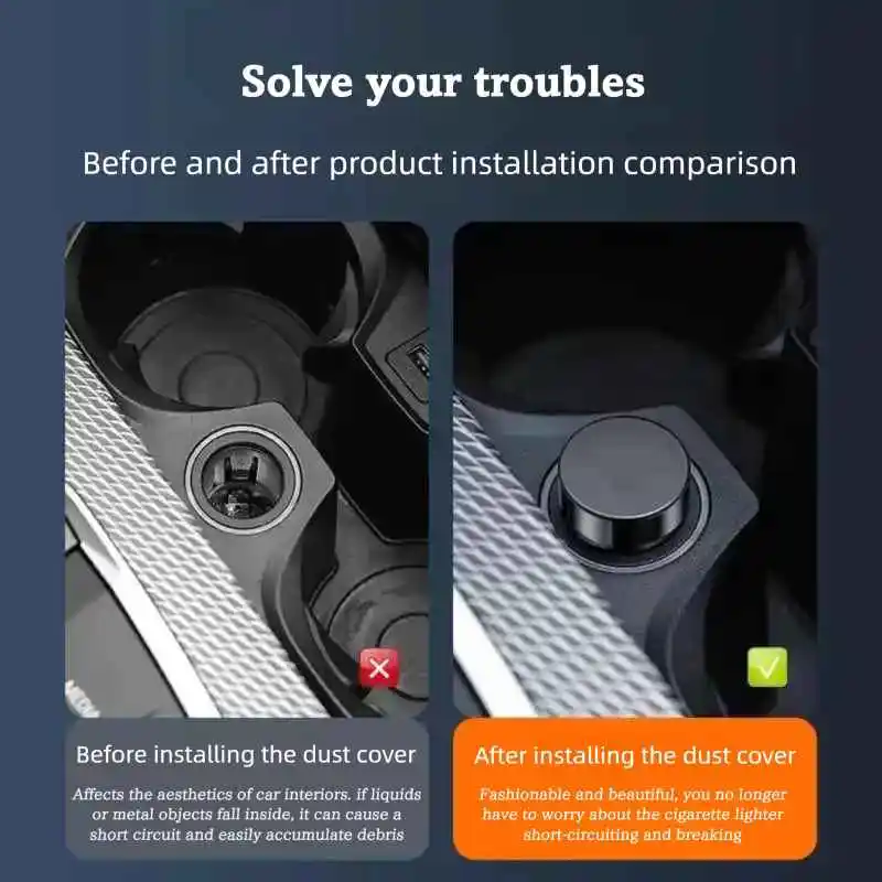 For Porsche Cayenne Macan Panamera911 718 Metal Cigarette Lighter Socket Plug Dust Cap Anti Electric Shock Interior Safety Decor
