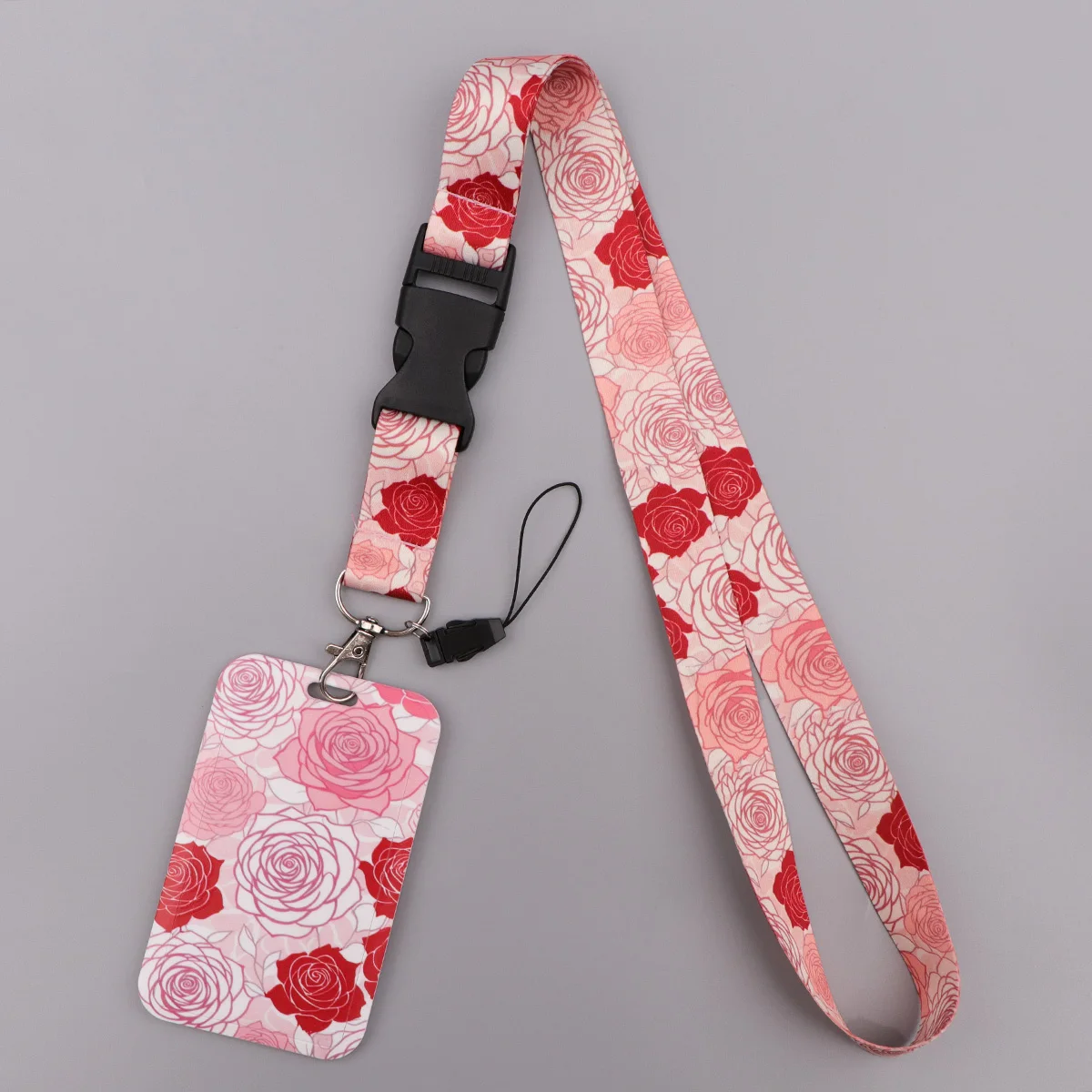 

Flower Lanyard for Keys Keychain Badge Holder ID Credit Card Pass Hang Rope Straps with Buckle Mobile Phone Accessories