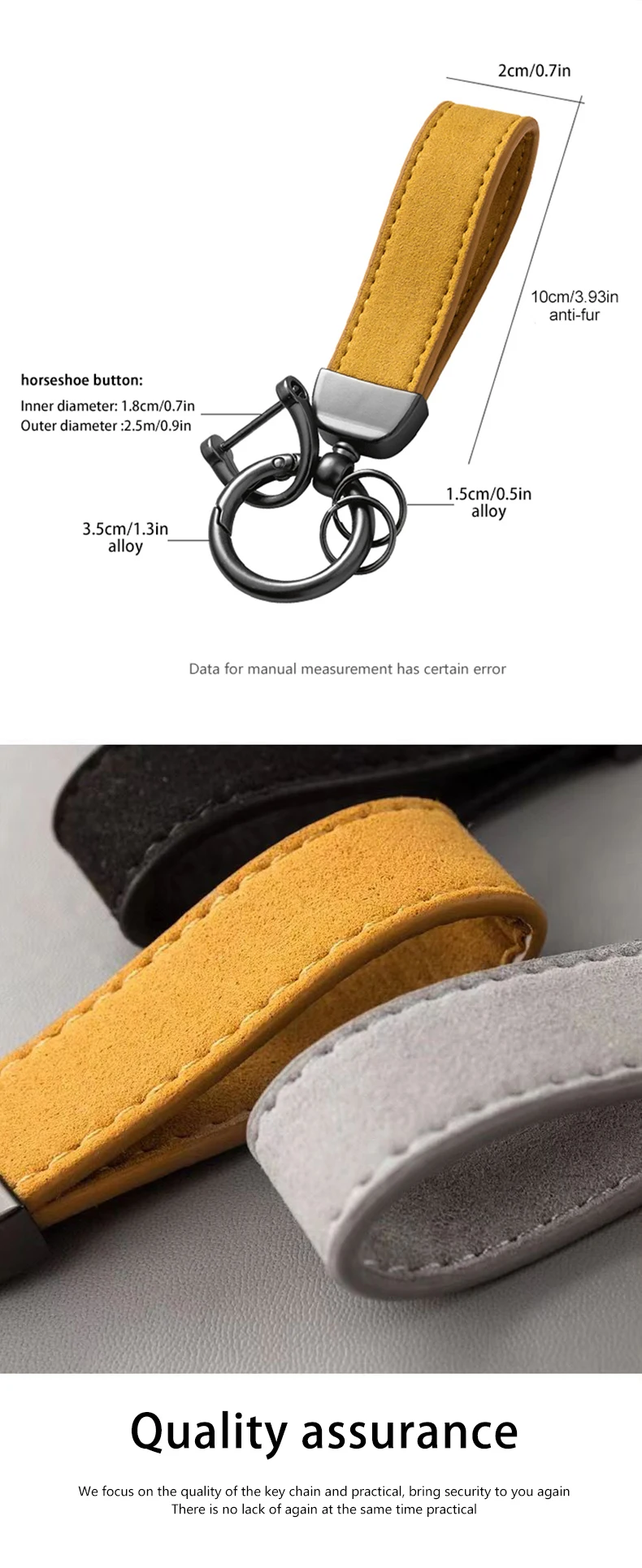 Multiple Colors Luxury Car Keychain Suede Leather Key Chain Pure Color Buckle Car Keyring Accessories Key Lanyard Gift