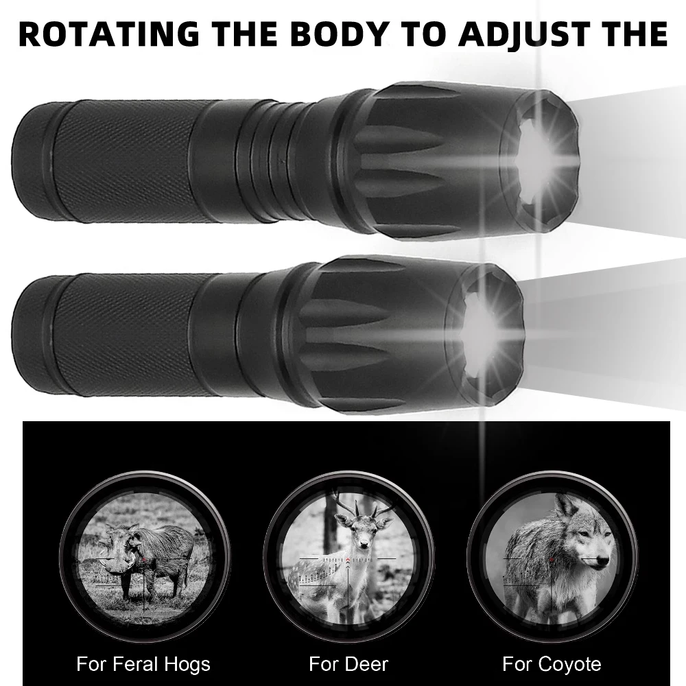 Telescopic Zoom Infrared Flashlight 26650 Battery Charging Aluminum Alloy Flashlight Night Vision Device Fill Up Infrared Lamp